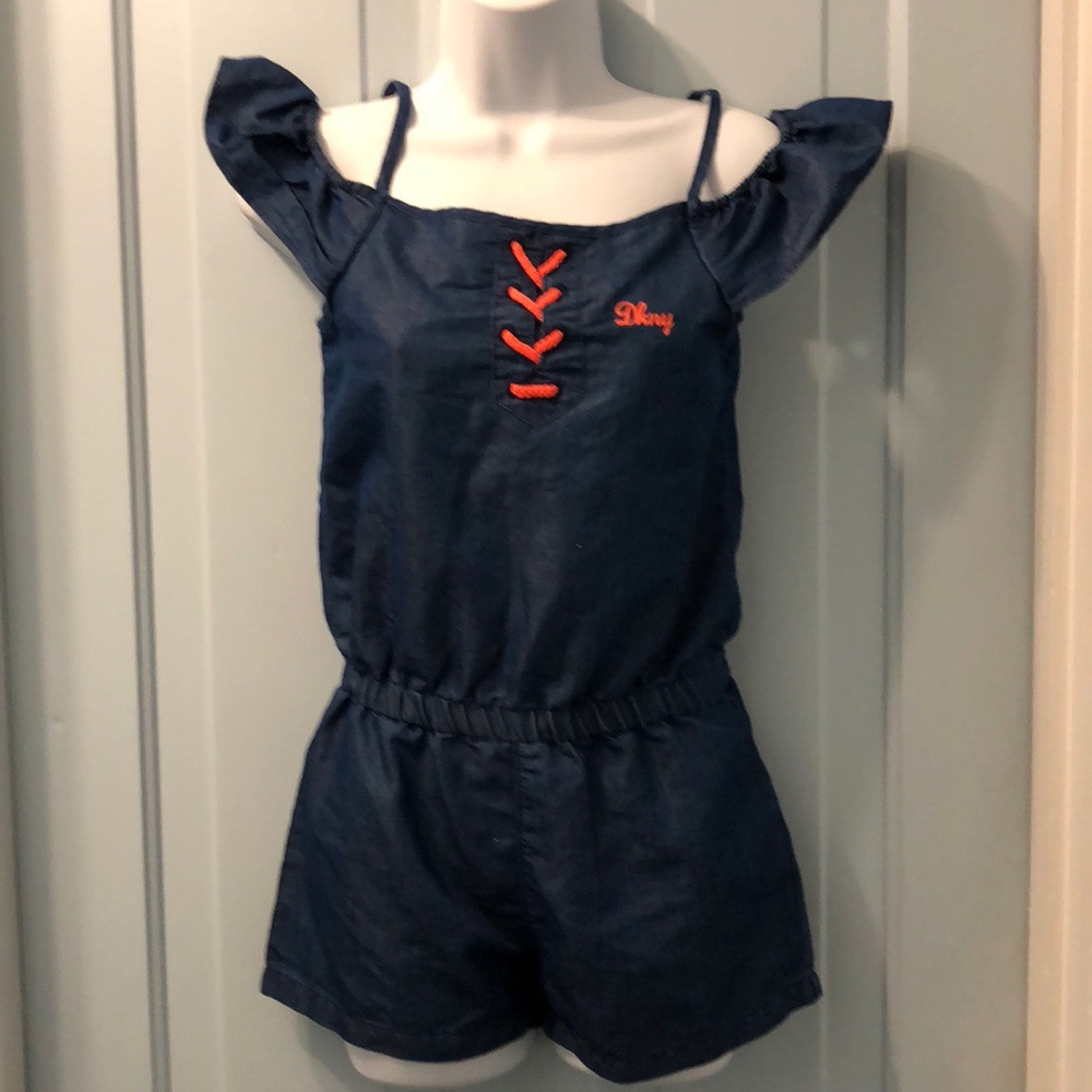 DKNY shorts romper girls blue one piece size 12